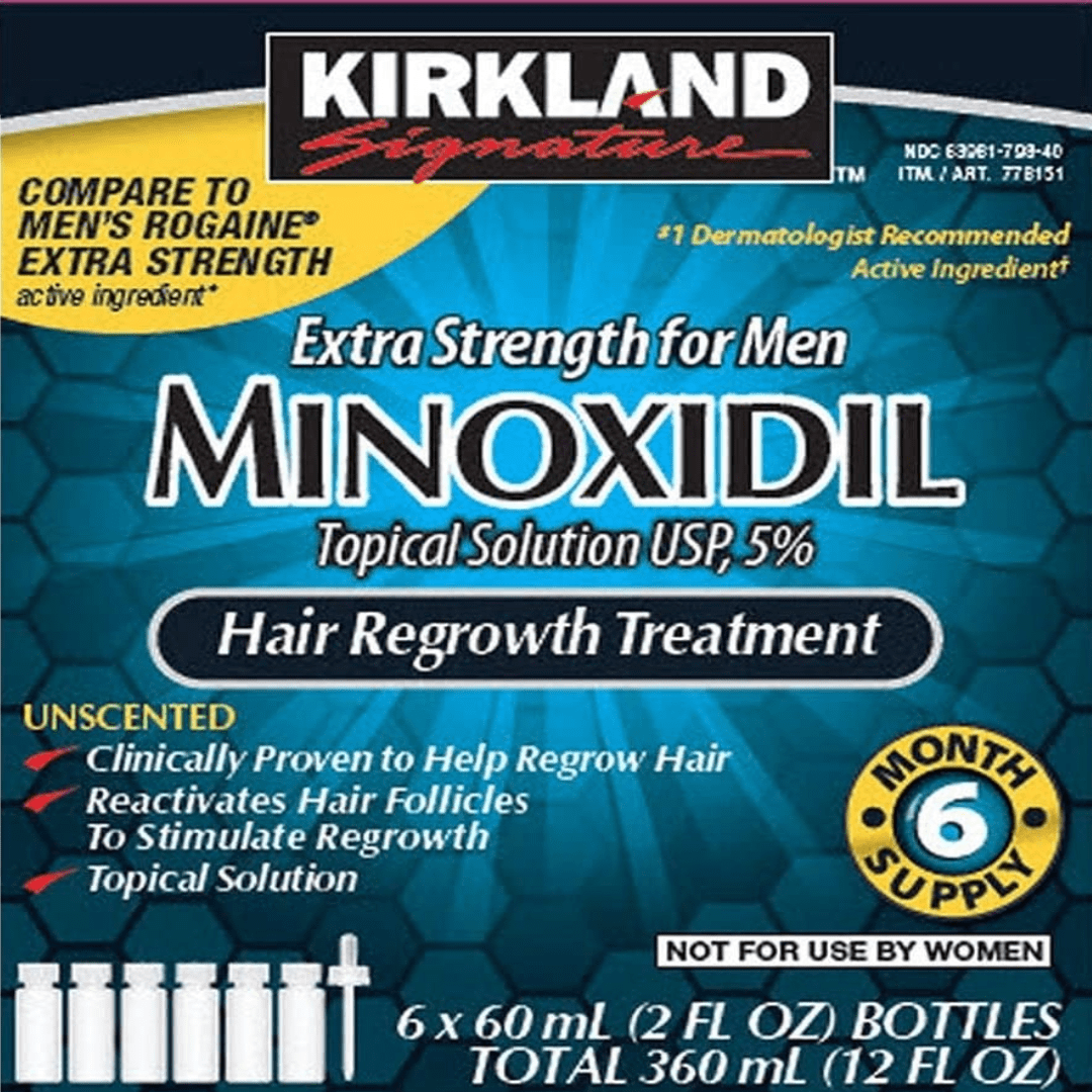 6 Months Kirkland Minoxidil 5% Extra Strength Hair Loss Regrowth Treatment Men